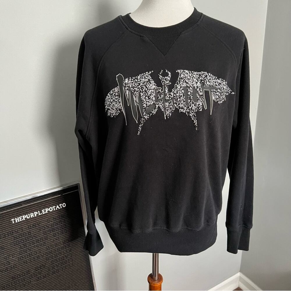 Disney Maleficent Black & Silver Sparkle Pullover Sweatshirt Size M